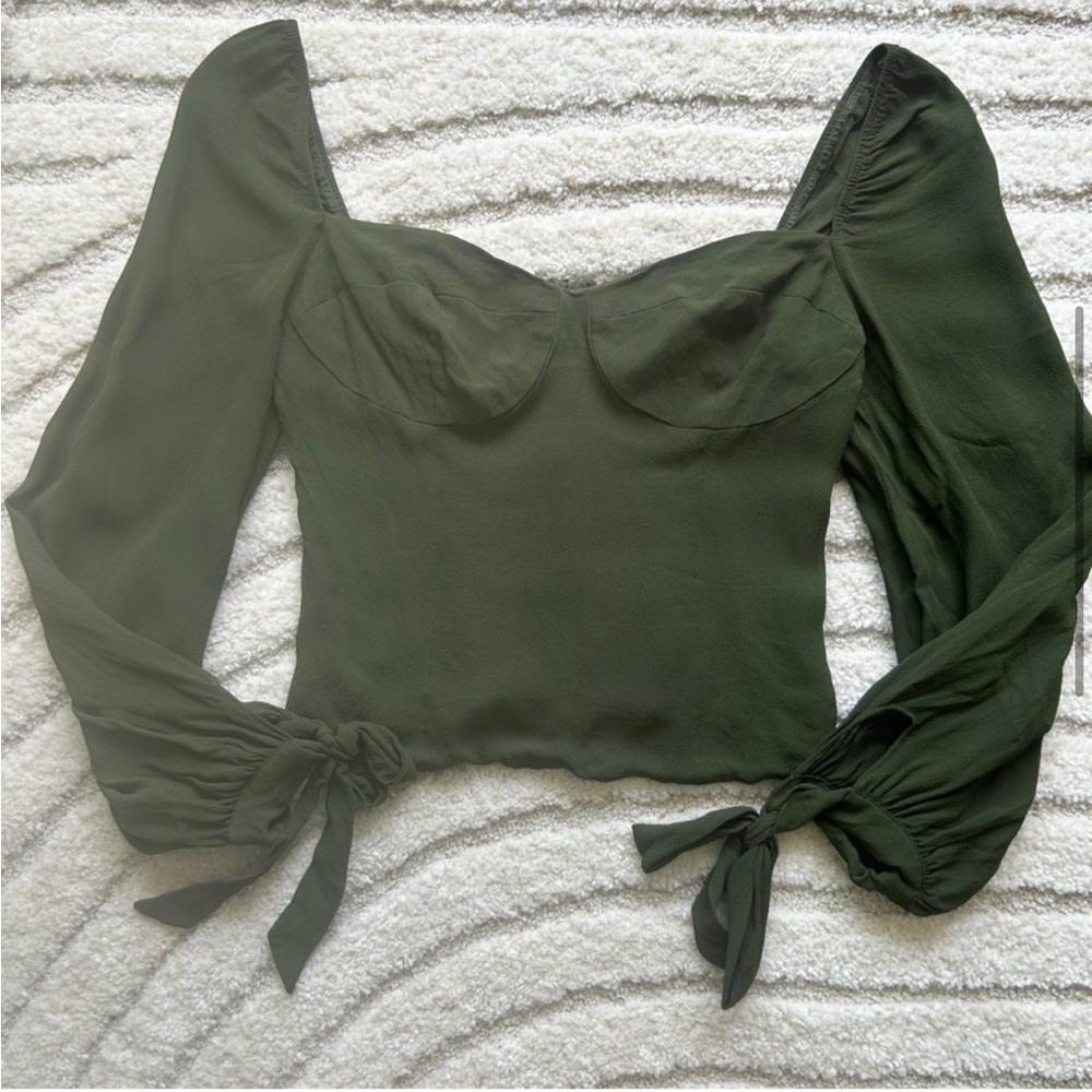 Reformation Sawtelle Sweetheart Blouse Size 8 - Picture 5 of 11